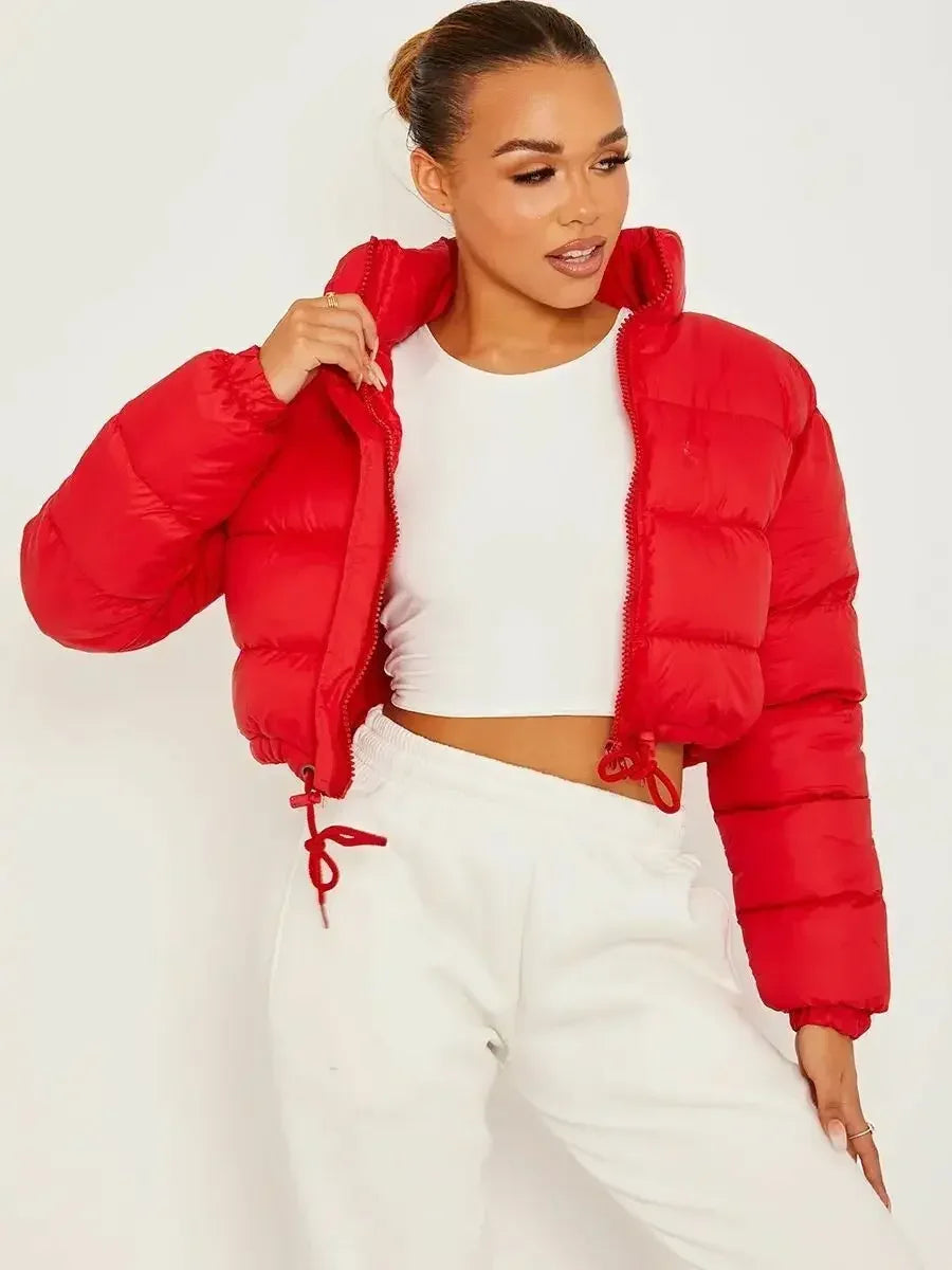 Winter Parkas Outwear Casual Down Cotton Coat Zipper Trend Bread Coat Women Long Sleeve Keep Warm Fashion Short Parkas Jackets