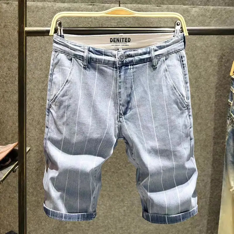 Men's Short Jeans Pants Spliced Straight Gray - Premium Shorts from Craftklart Dropship - Just $22.30! Shop now at Craftklart.store