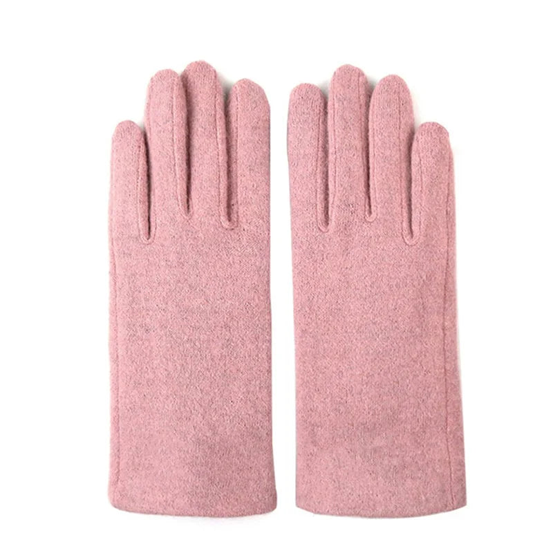 Women Winter Cashmere Wool Knit Plush Thick Warm Glove Outdoor - Craftklart.store