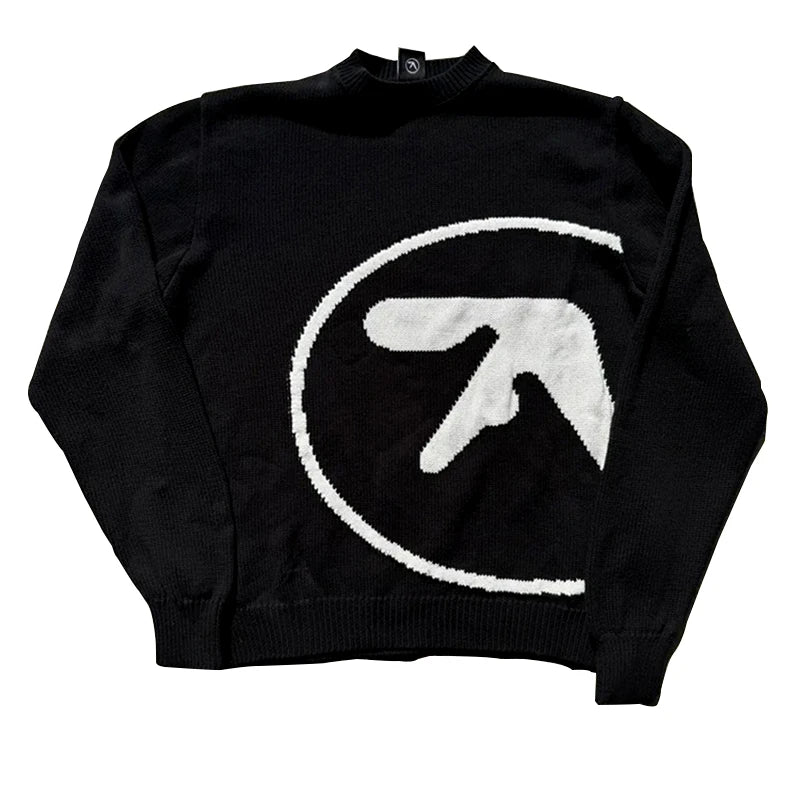 Men's Sweater Aphex Twin Knit Winter Oversized Long Sleeve Tops - Craftklart.store