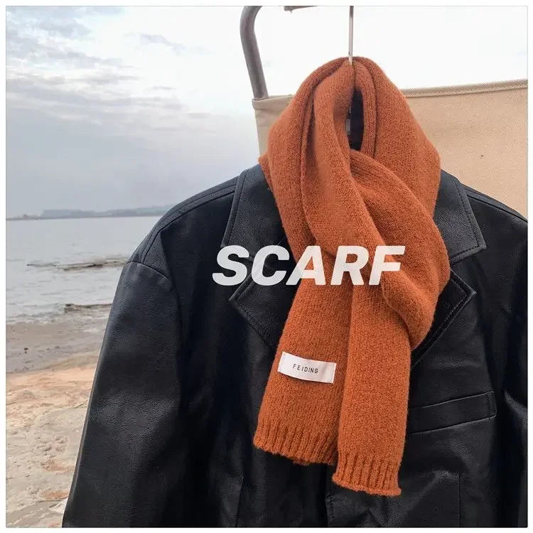 Men Knitted Wool Korean Urban Scarf