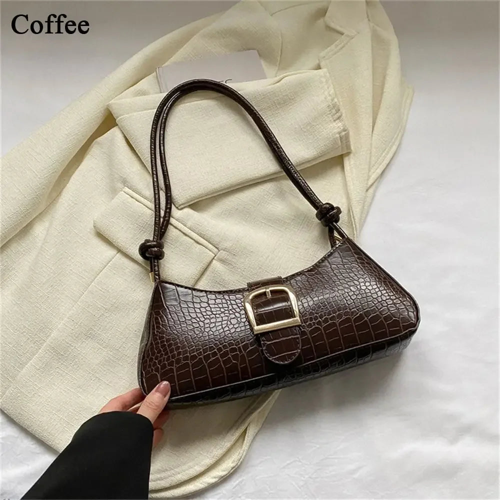 Women Stylish PU Leather Lady Sling Armpit Bag