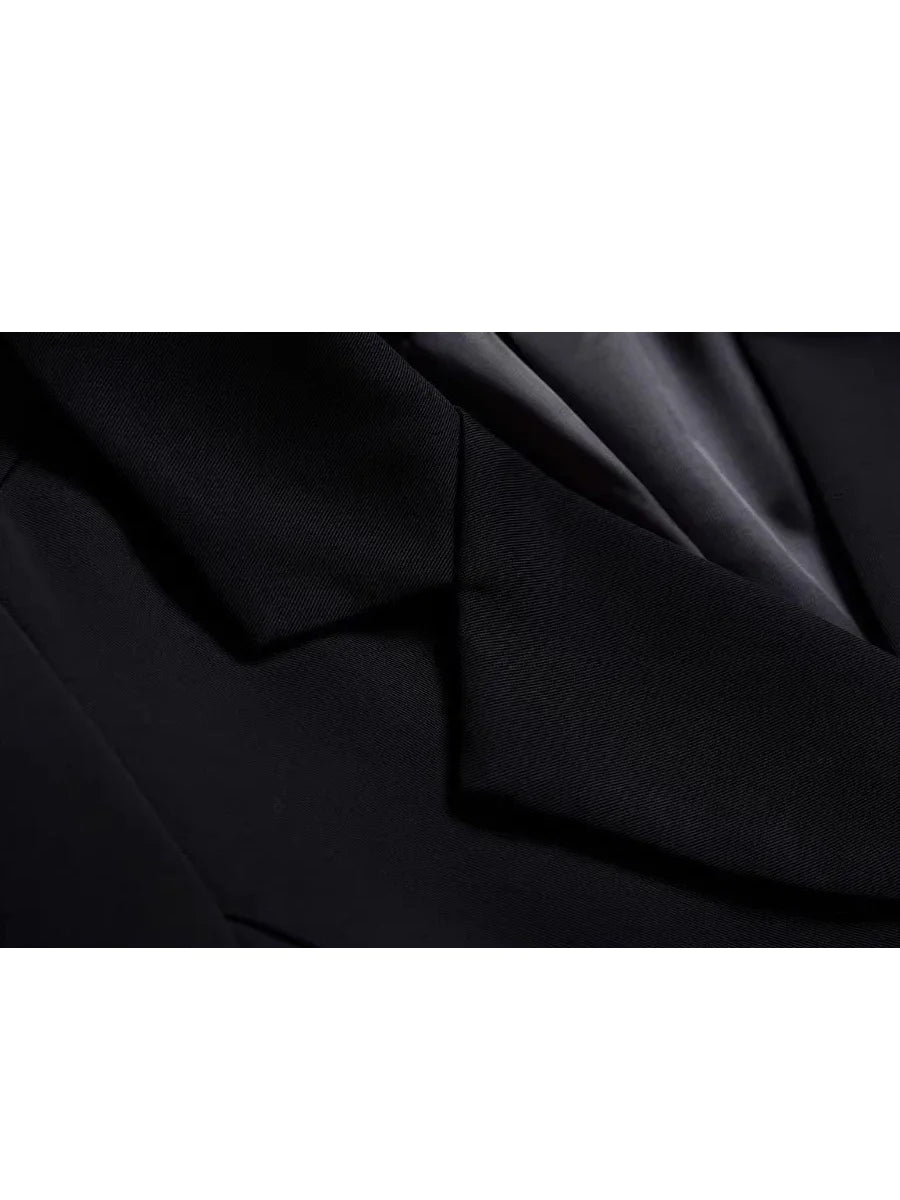 Academy Style Waist Slimming Pleated Suit Dress for Women