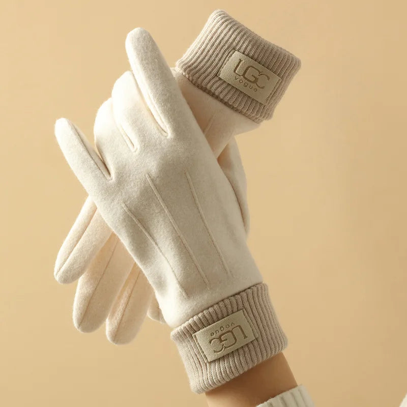 Woolen G loves Women's Warm Touch Screen Gloves,Winter Cashmere Gloves Outdoor Riding Thick Woolen Gloves ,Anti-cold Full Fing - Craftklart.store