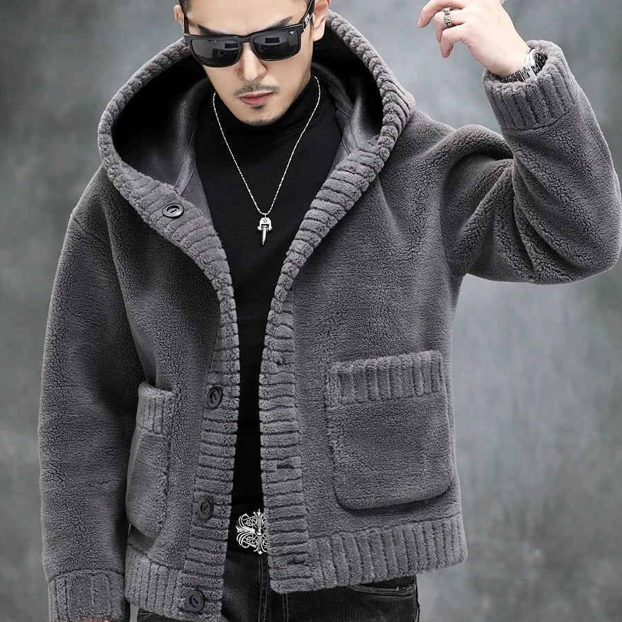 Men's Velvet Thickened Loose Casual High Street Jacket