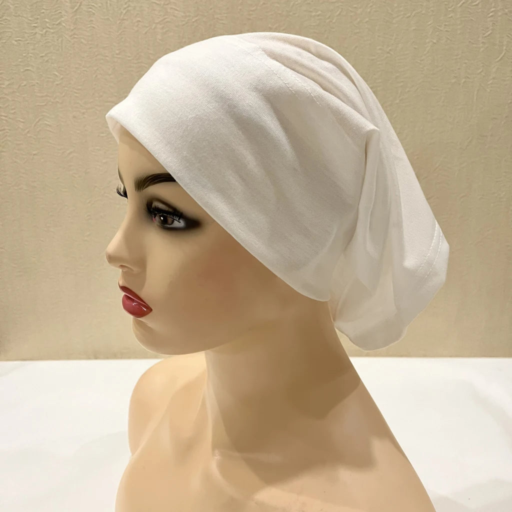 Traditional Ladies Pure Color Stretch Head Scarf Under Hijab Bonnet