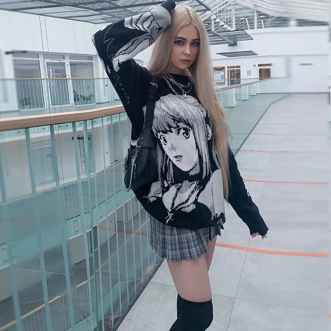 Retro Japanese Style Anime Girl Knitted Sweater