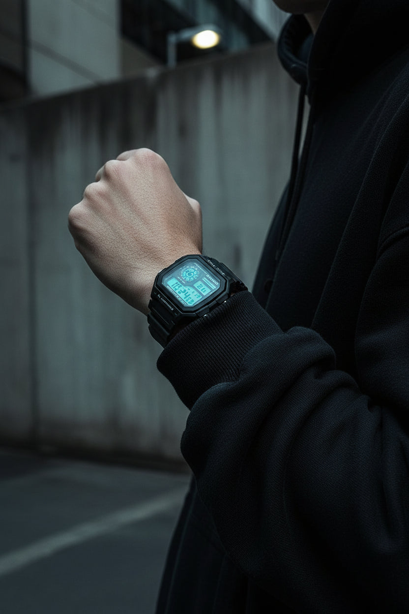 Digital Sport Watch with rubber strap by Craftklart, featuring a sleek digital display and durable, comfortable strap.