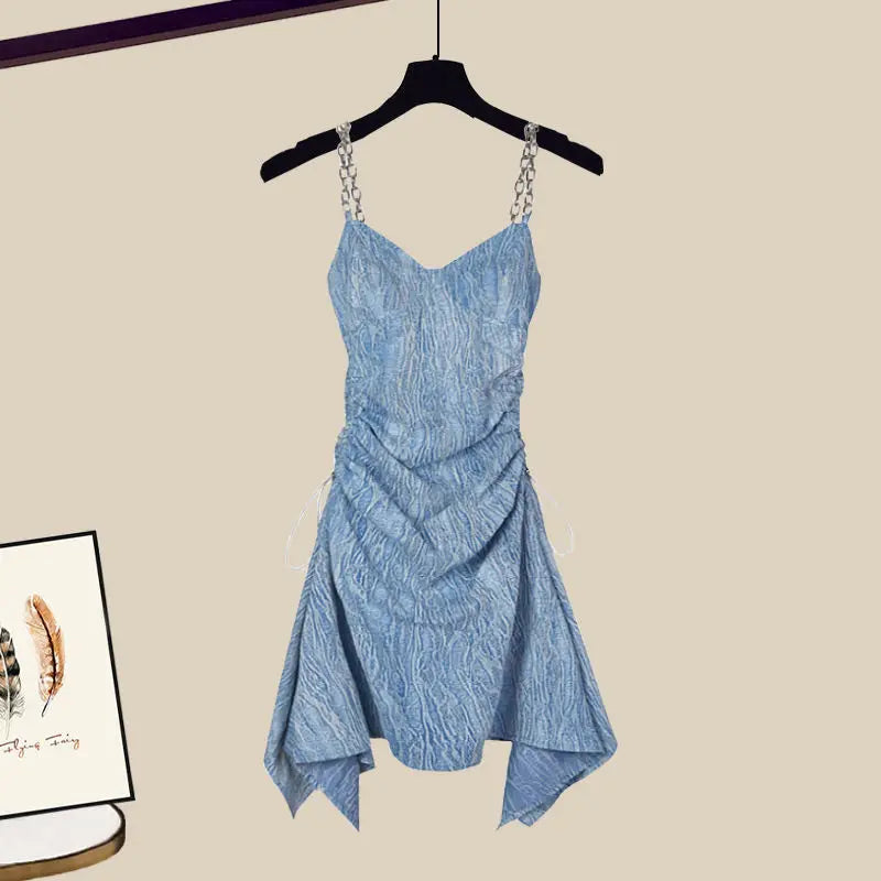 Women's Dress & Versatile Covering Top Loose Sling Dress Two Piece Set - Premium Dress from Craftklart Dropship - Just $18.20! Shop now at Craftklart.store