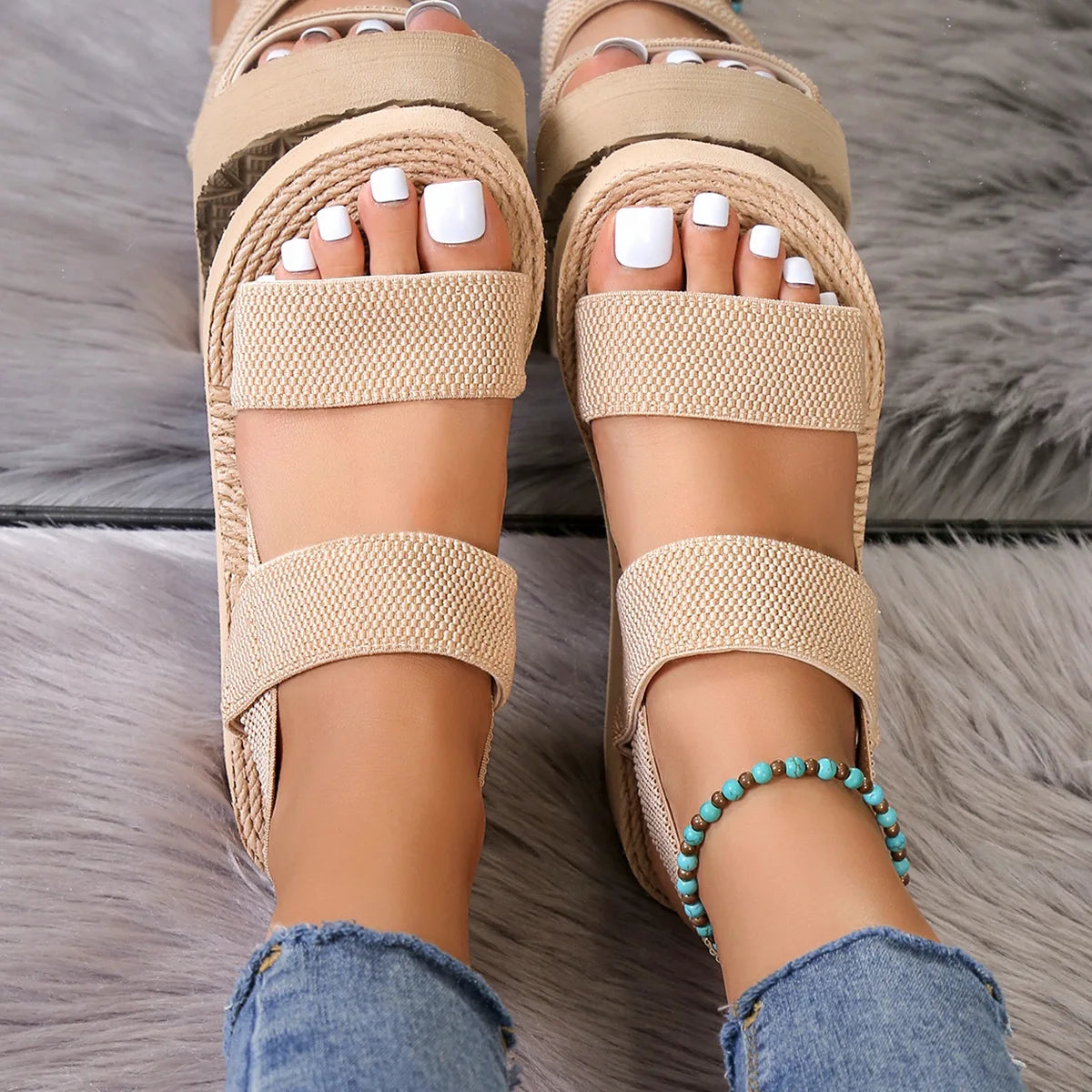 Women Slingback Wedge Sandals - Premium Sandles from Craftklart Dropship - Just $11.31! Shop now at Craftklart.store