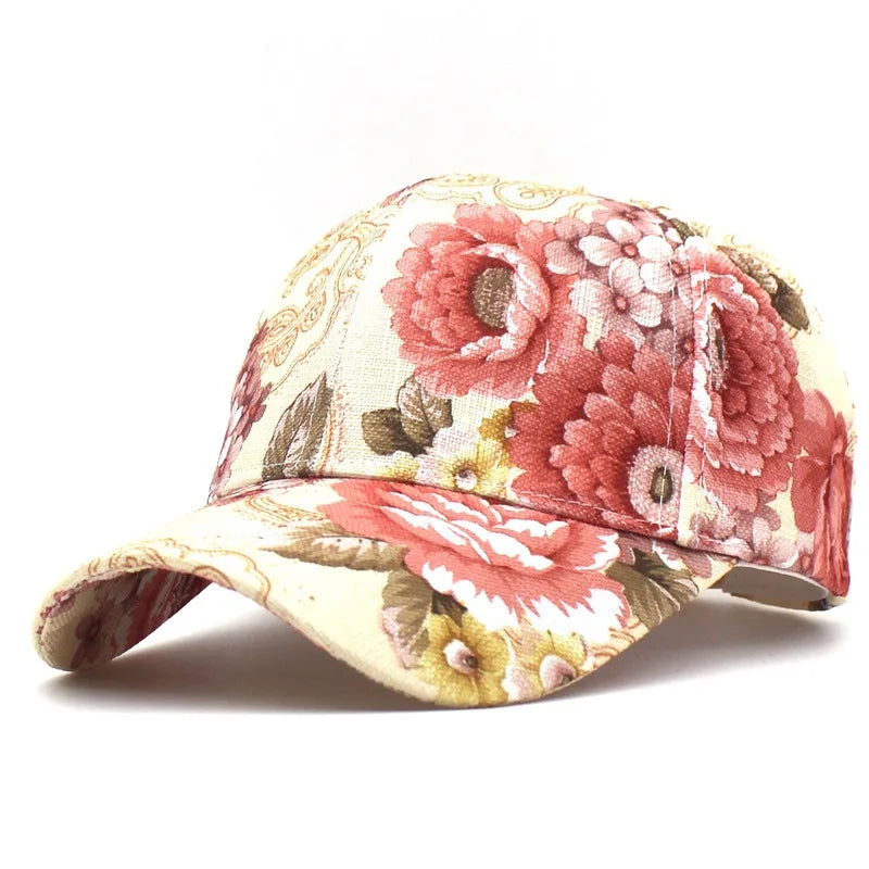 Women's CLIMATE Floral Denim Baseball Cap Hat - Premium Cap from Craftklart Dropship - Just $7.85! Shop now at Craftklart.store