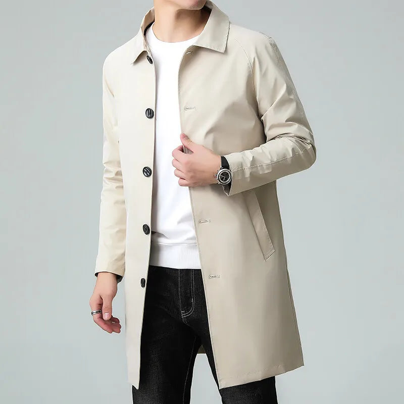 Men's Urban Long Trench Coat Jacket