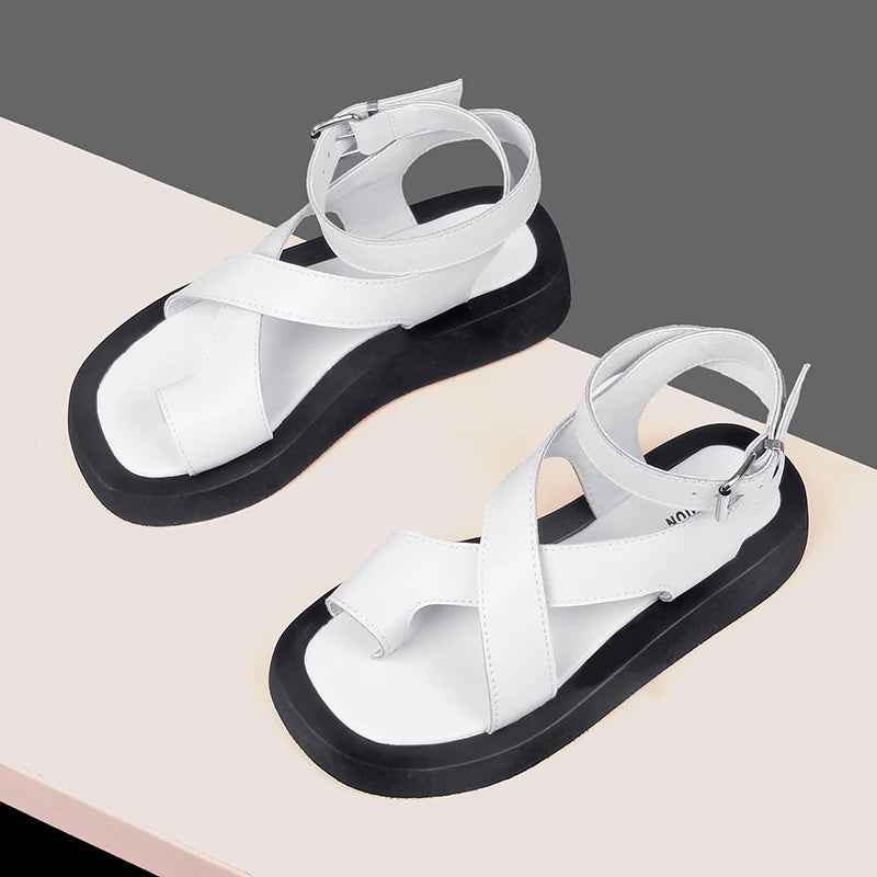 Women Genuine Leather 2025 Summer New Clip Toe Sandals - Premium Sandels from Craftklart Dropship - Just $38.99! Shop now at Craftklart.store
