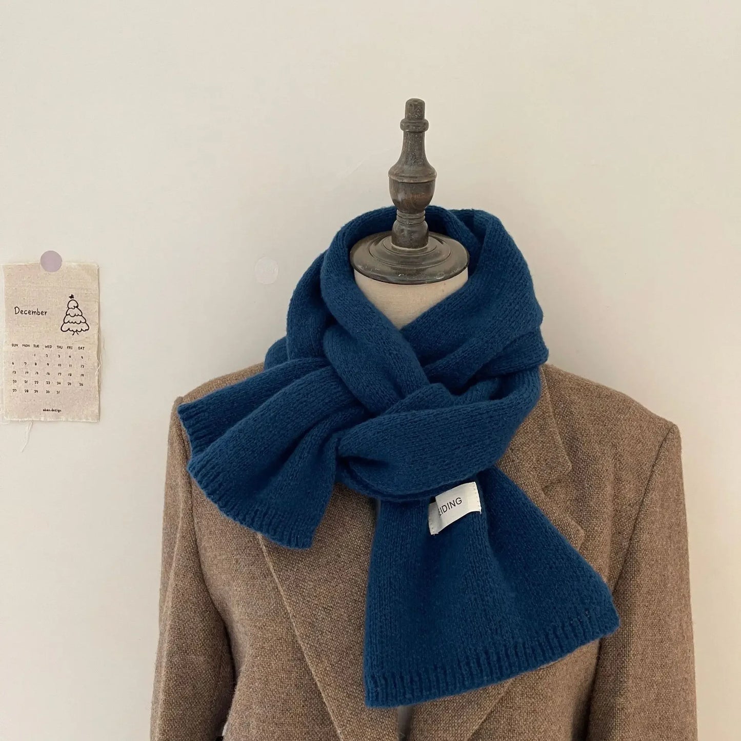 Men Knitted Wool Korean Urban Scarf