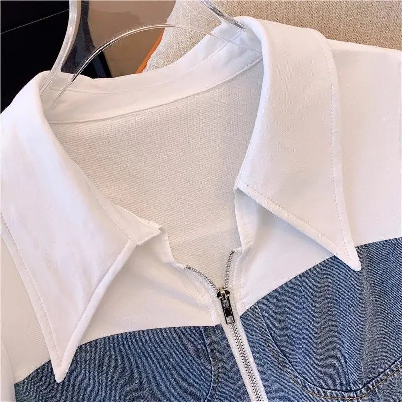 Women's Short SleeveCasual Denim Two-piece set - Premium Sets from Craftklart Dropship - Just $26.70! Shop now at Craftklart.store