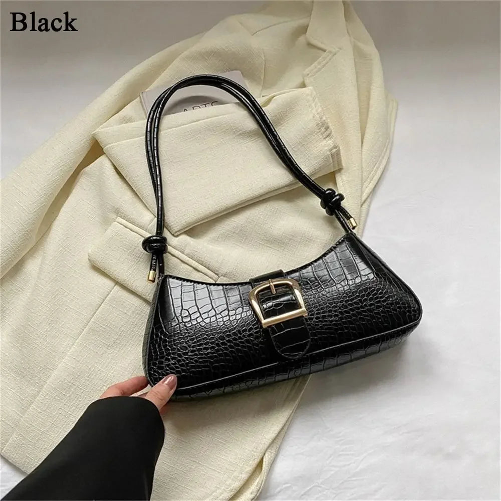 Women Stylish PU Leather Lady Sling Armpit Bag