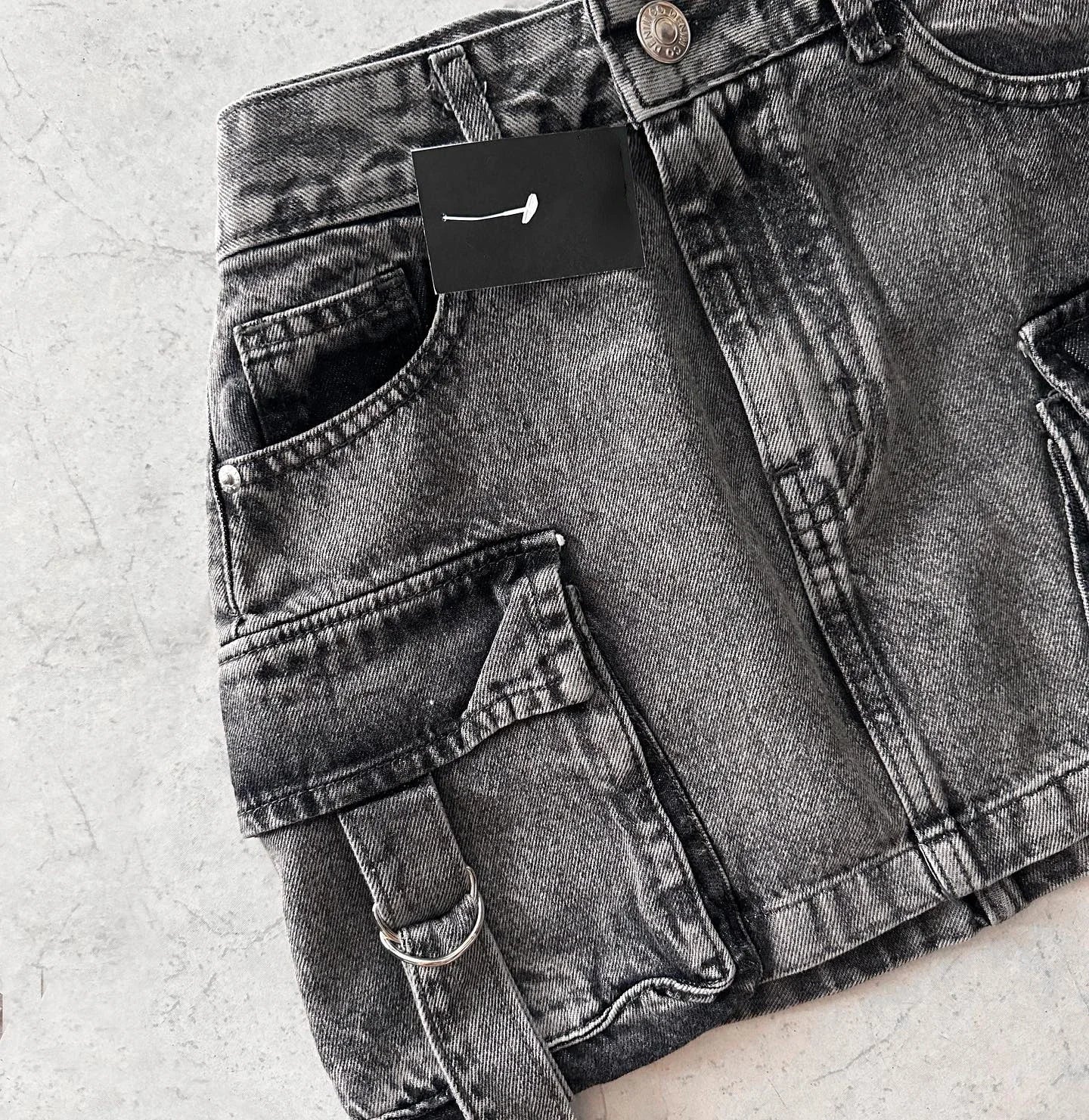 Streetwear Vintage Goth Black Harajuku Multiple Pockets Denim Plaid Skirt - Premium Skirt from Craftklart Dropship - Just $12.41! Shop now at Craftklart.store