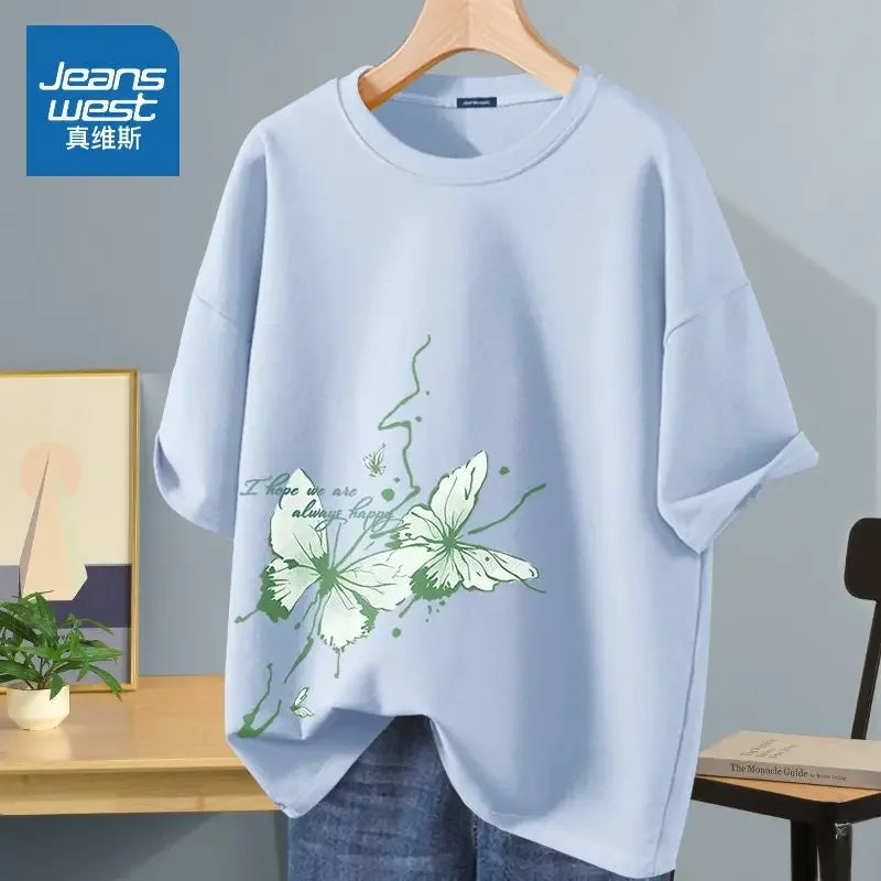 Women's Loose Basics Cotton T-shirt - Premium T-Shirt from Craftklart Dropship - Just $17.58! Shop now at Craftklart.store