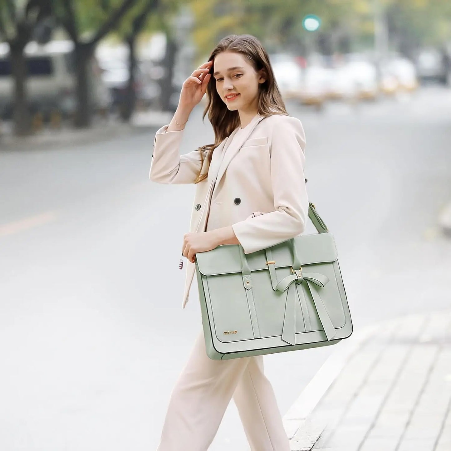 Women's 13 14 15 16 inch PU Leather Tote Bag Casual Shoulder Briefcase - Premium Bags from Craftklart Dropship - Just $42.71! Shop now at Craftklart.store