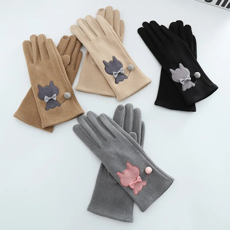 Women Keep Warm Touch Screen Cute Lovely Soft Gloves