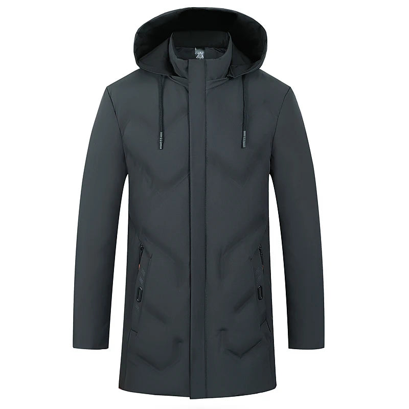 Men Urban Parka Jacket Thick Casual Long Windbreaker