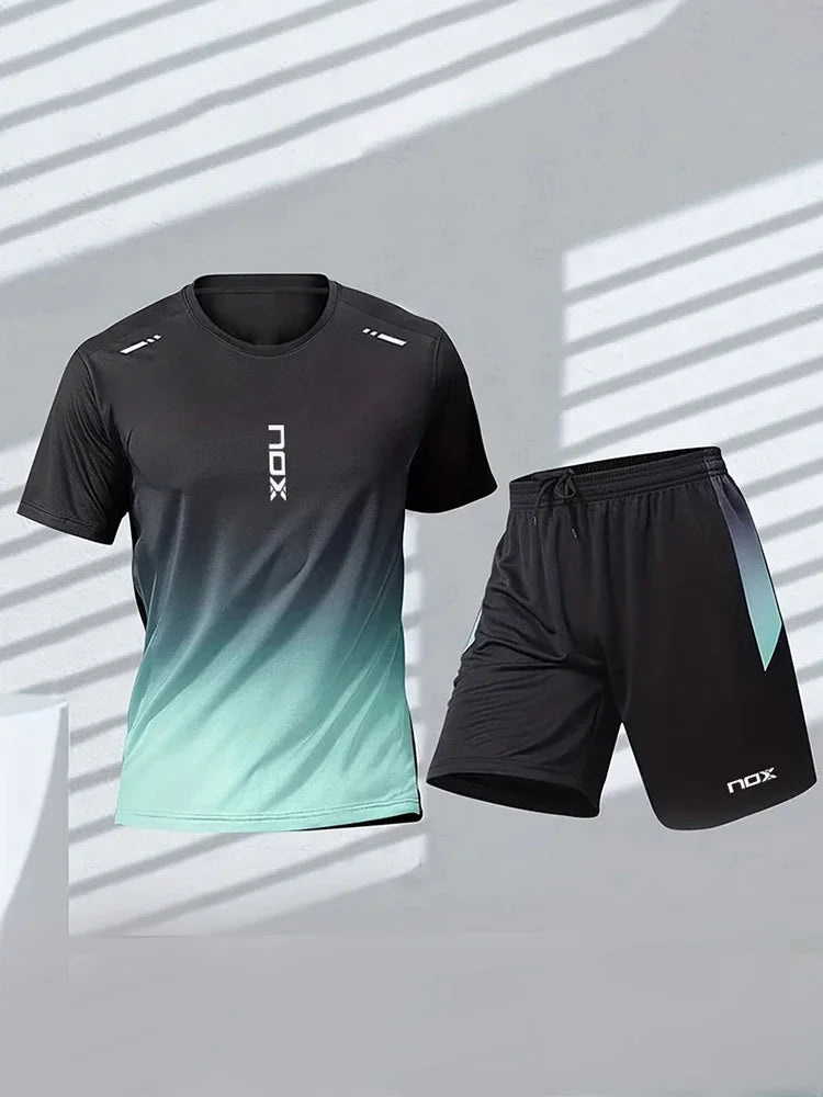 Men's Training Wear Short Sleeve Top & Shorts Breathable - Premium Activwear from Craftklart Dropship - Just $17.21! Shop now at Craftklart.store