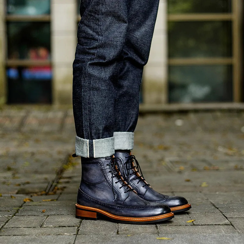 Handmade Leather Lace-up Men's Urban Boots