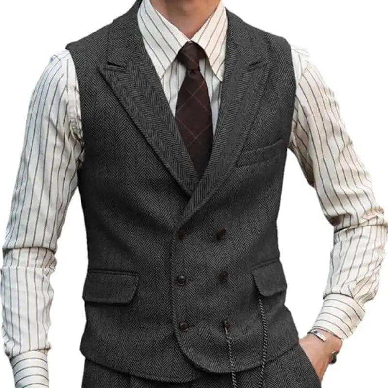 Men Brown Suede Leather Urban Casual Waistcoat
