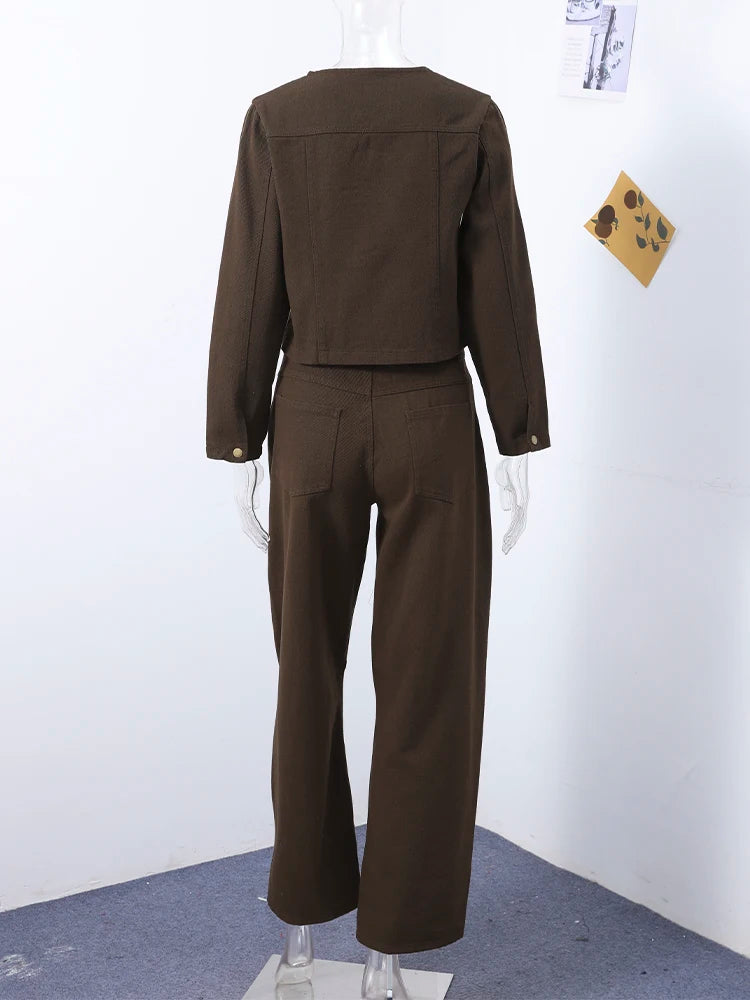 Urban Women Denim Jacket & Pants Set