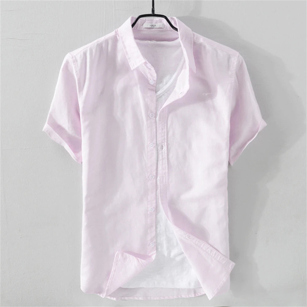 Men's Short Sleeve Breathable Cotton Casual Shirt - Premium Shirt from Craftklart.store - Just $20.53! Shop now at Craftklart.store