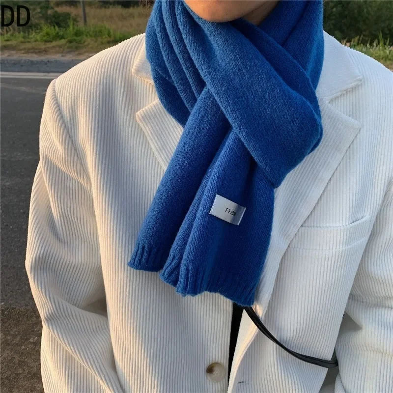 Men Knitted Wool Korean Urban Scarf