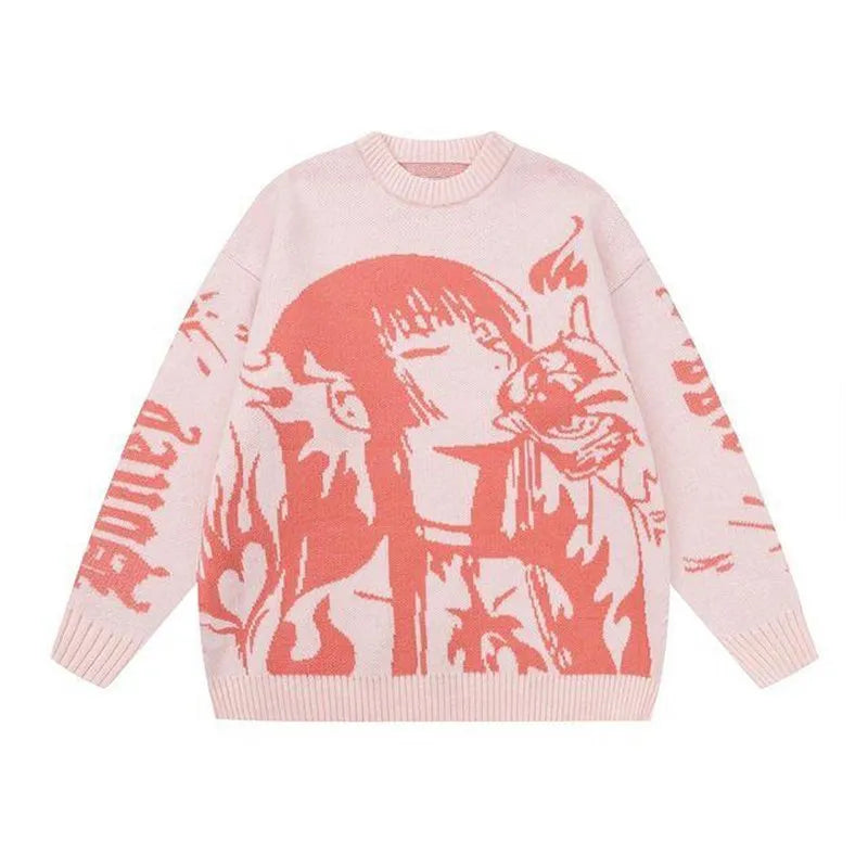 Women Knitwear Anime Loose Oversize Sweater