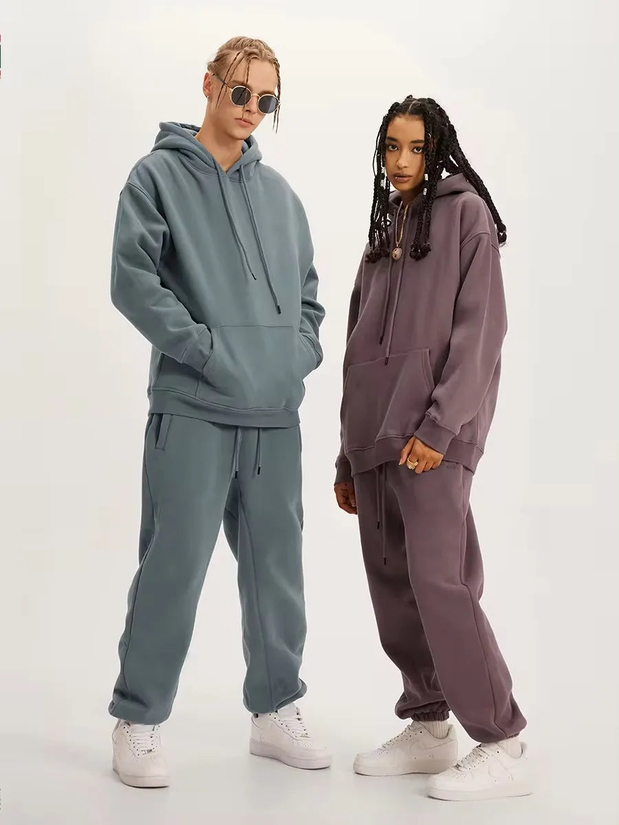 Sumuyoo Fashion Hoodies Set Women Sweatshirt Oversized Hoodies Female Warm Sporty Jacket Solid Color Plush Couple Pullovers - Premium from Craftklart.store - Just $34.69! Shop now at Craftklart.store