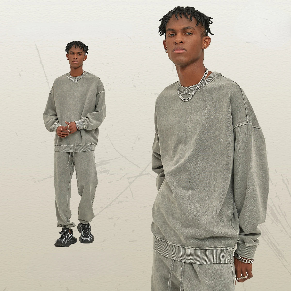 Sumuyoo Thin Round Neck Hoodie Pants Suits Women Chaopai Wash Water Guard Clothes Fashion Sports Pullover Oversized Couple Set - Premium from Craftklart.store - Just $36.69! Shop now at Craftklart.store