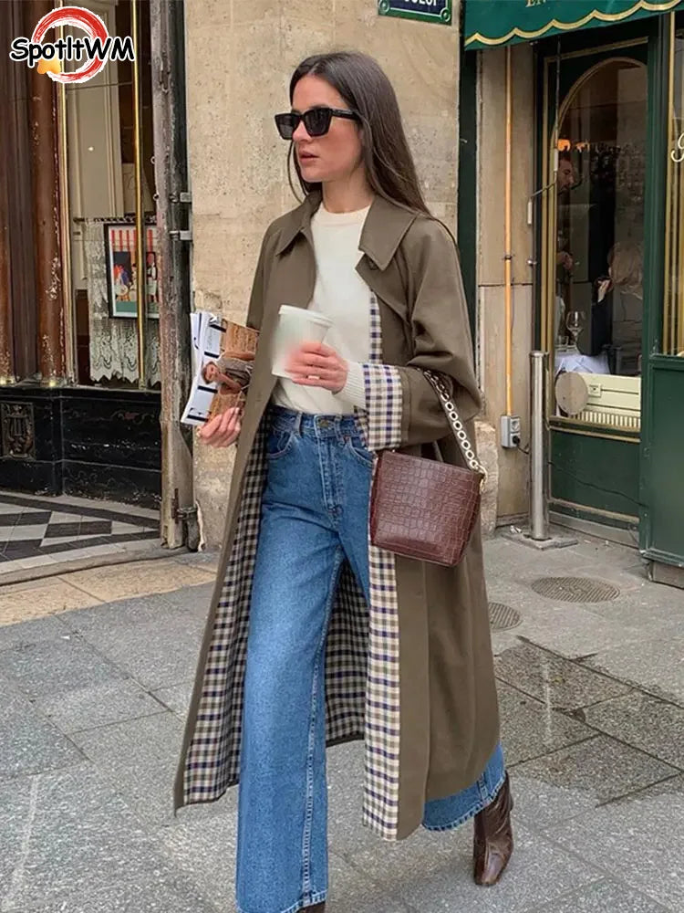 Versatile Long Plaid Sleeve Lining Overcoat - Premium Coat from Craftklart Dropship - Just $30.23! Shop now at Craftklart.store