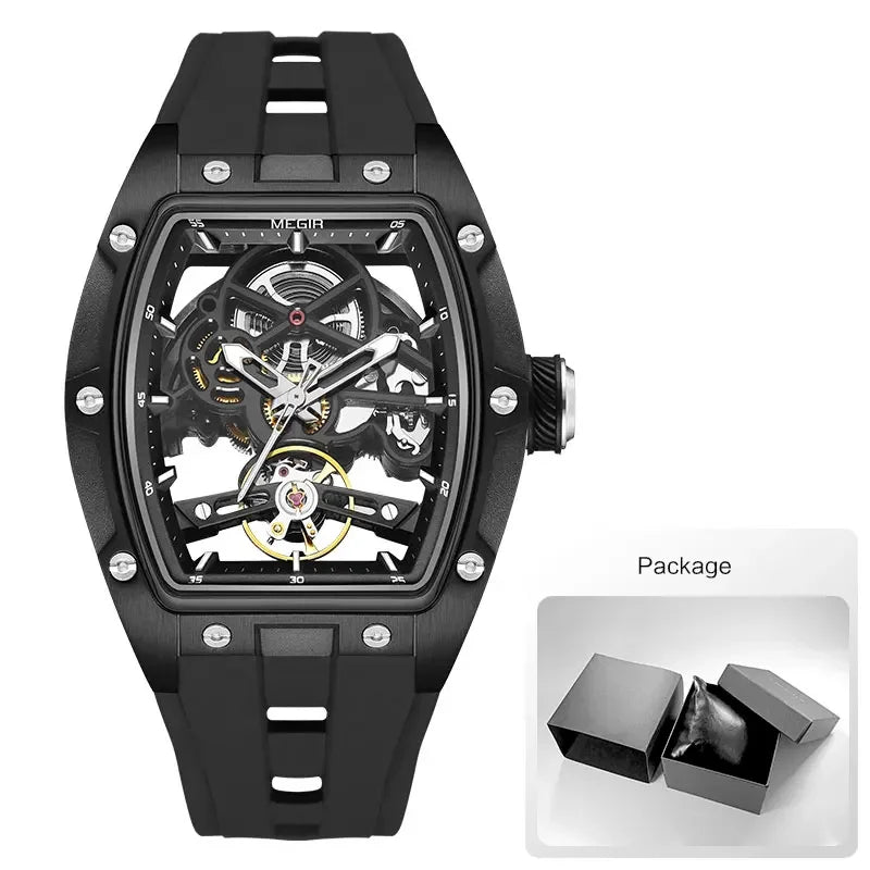 Men's Analog Automatic Wristwatch with White Silicone Strap - Premium Watches from Craftklart Dropship - Just $43.75! Shop now at Craftklart.store