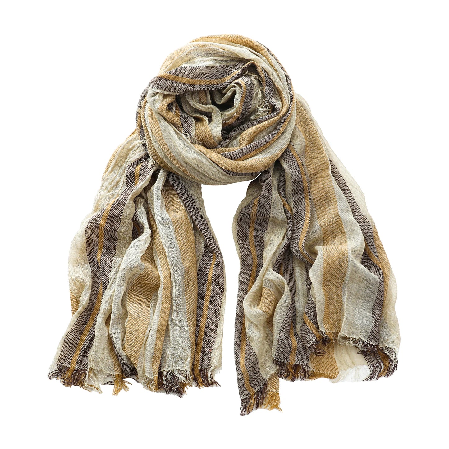 Men Urban Cotton Linen Striped Scarves - Craftklart.store