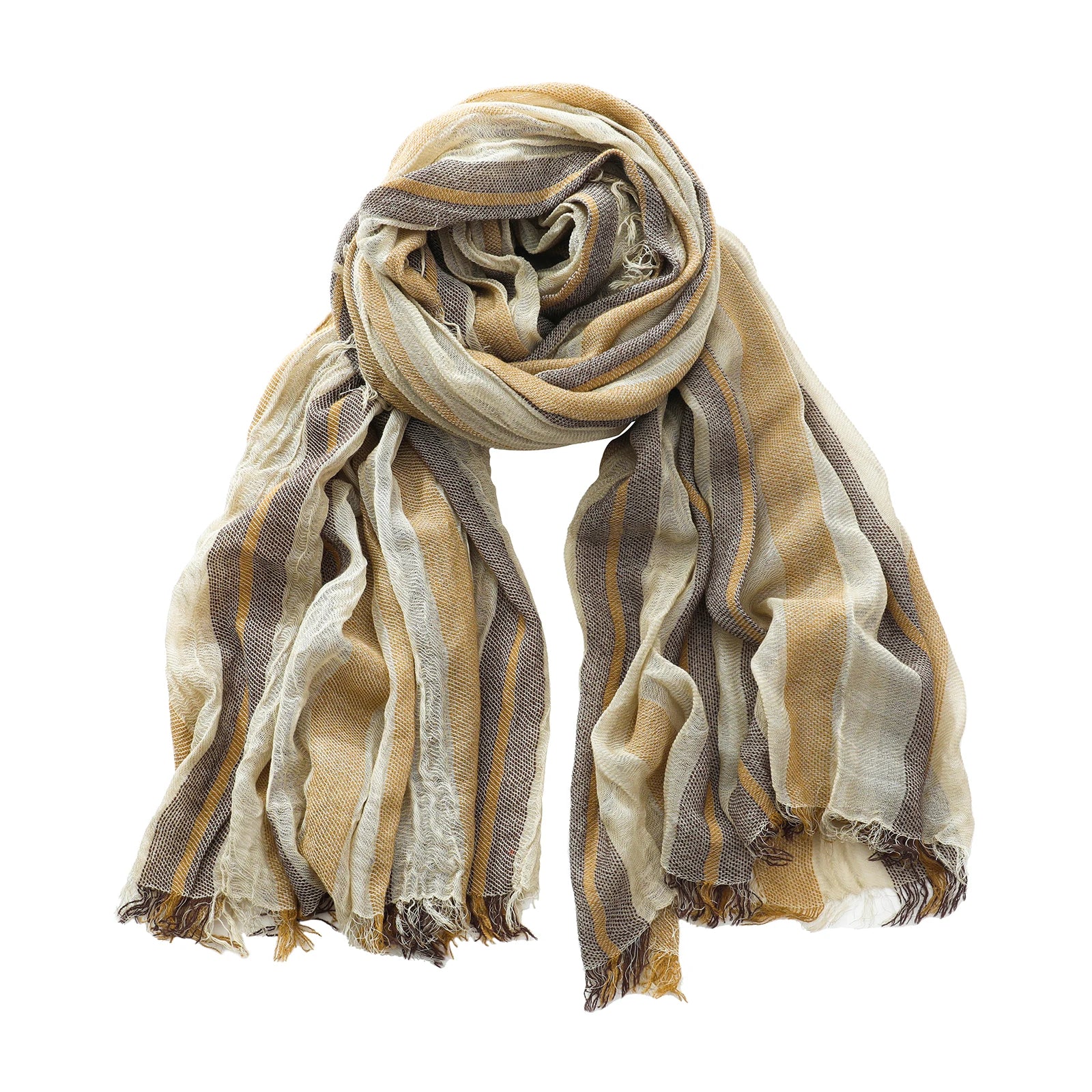 Men Urban Cotton Linen Striped Scarves - Craftklart.store