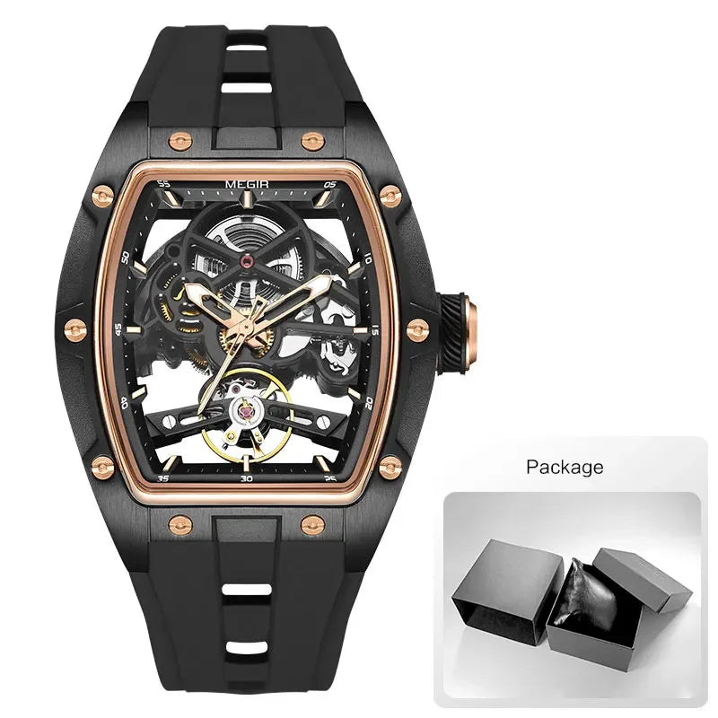 Men's Analog Automatic Wristwatch with White Silicone Strap - Premium Watches from Craftklart Dropship - Just $43.75! Shop now at Craftklart.store
