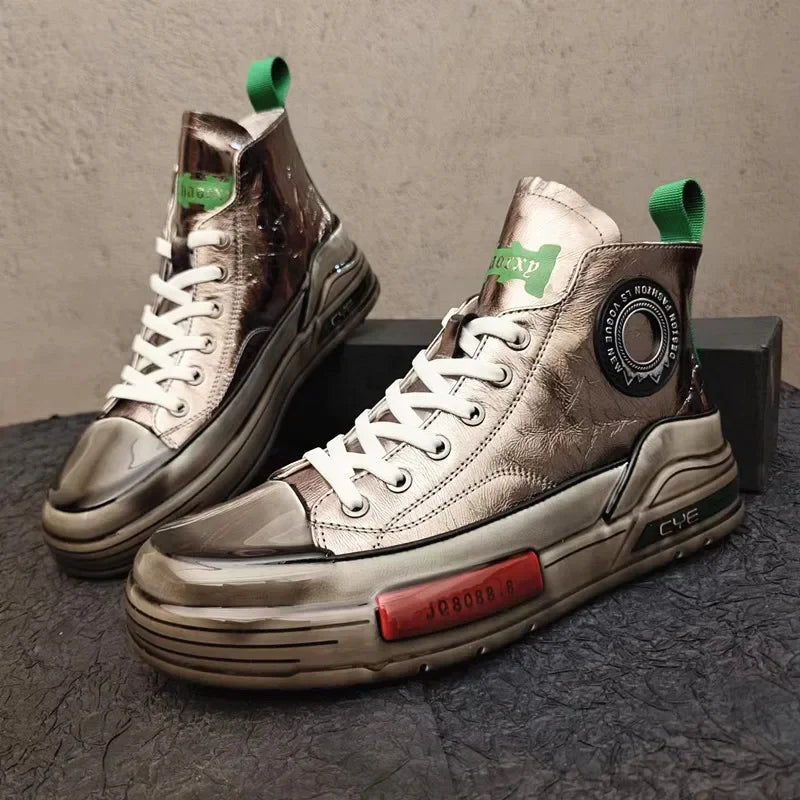 On Trend Korean Thick Sole Men's High Tops - Premium Sneakers from Craftklart.store - Just $70.24! Shop now at Craftklart.store