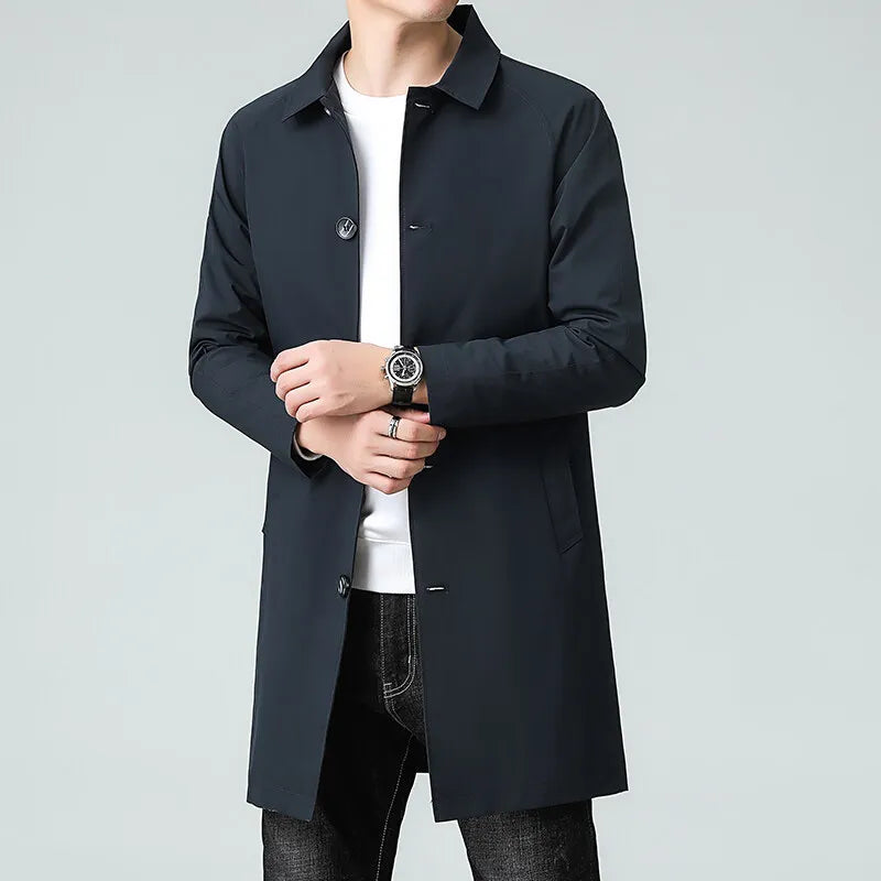 Men's Urban Long Trench Coat Jacket