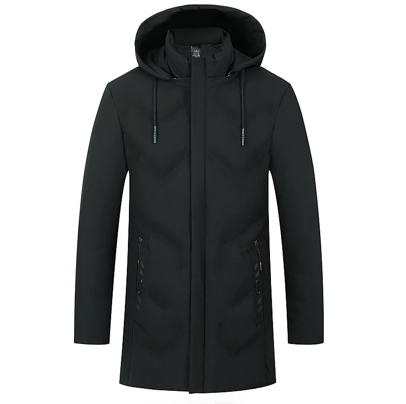 Men Urban Parka Jacket Thick Casual Long Windbreaker