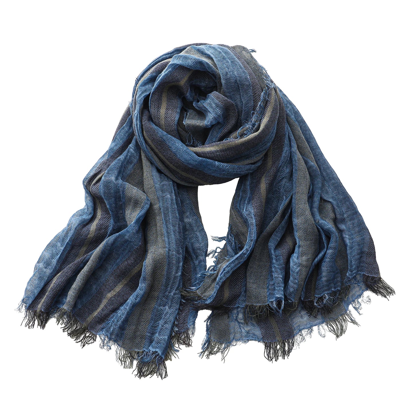 Men Urban Cotton Linen Striped Scarves - Craftklart.store