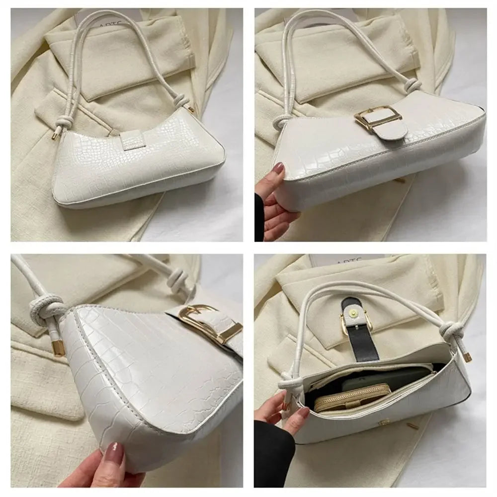 Women Stylish PU Leather Lady Sling Armpit Bag
