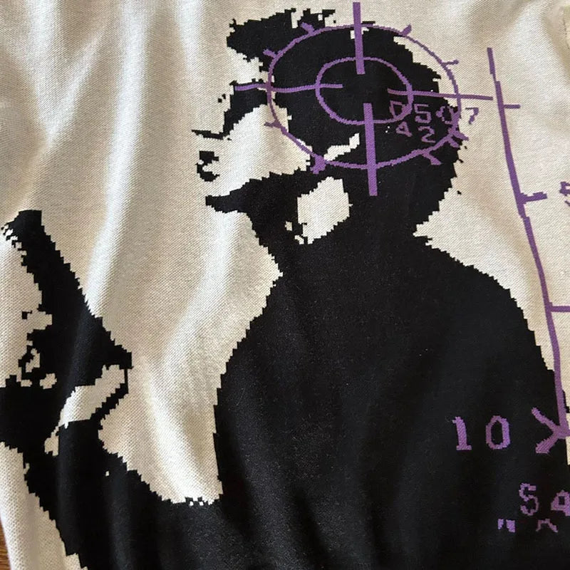 Men's Y2k Knit Long Sleeve Sweater Pullovers - Craftklart.store