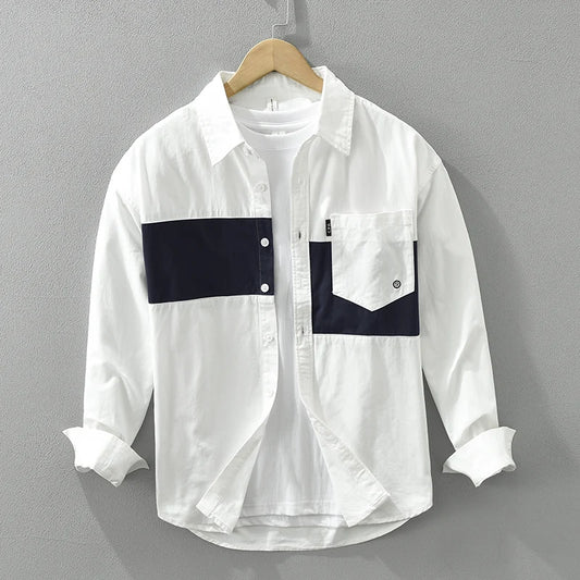 Cotton Casual Patchwork Shirts for Men - Premium Shirt from Craftklart.store - Just $31.01! Shop now at Craftklart.store