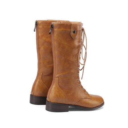 Women's Lace-up Knee High Western Boots