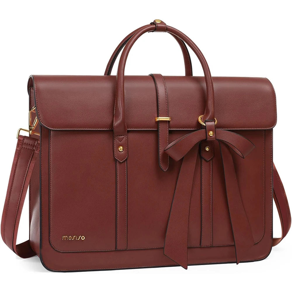 Women's 13 14 15 16 inch PU Leather Tote Bag Casual Shoulder Briefcase - Premium Bags from Craftklart Dropship - Just $42.71! Shop now at Craftklart.store