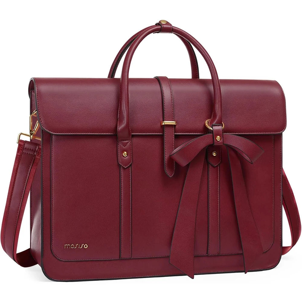 Women's 13 14 15 16 inch PU Leather Tote Bag Casual Shoulder Briefcase - Premium Bags from Craftklart Dropship - Just $42.71! Shop now at Craftklart.store