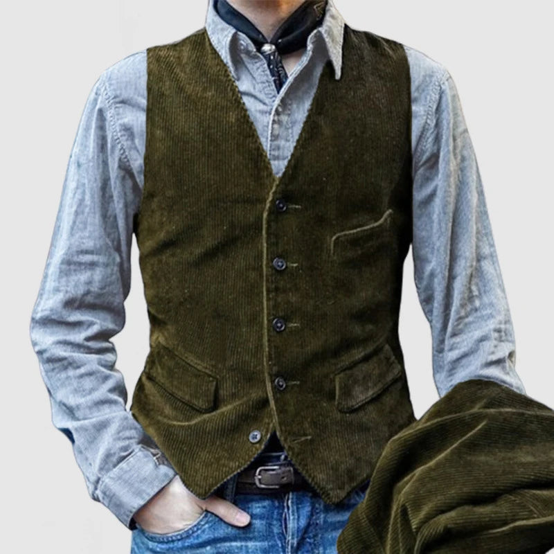 Vintage Corduroy Solid Color Waistcoat - Premium Jackets from Craftklart.store - Just $22.56! Shop now at Craftklart.store